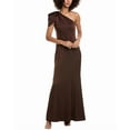 thumbnail image 1 of Aidan Mattox womens  Satin One-Shoulder Gown, 10, Brown, 1 of 3