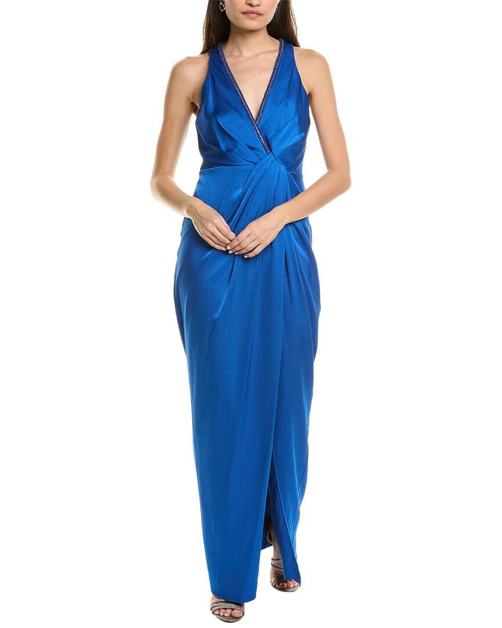 Aidan Mattox womens Slim Column Gown, 0, Blue - Walmart.com