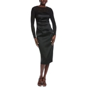 Aidan Mattox womens Solid Mid Dress, 4, Black