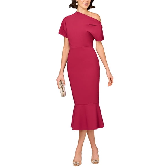 Aidan Mattox womens Solid Midi Dress, 6