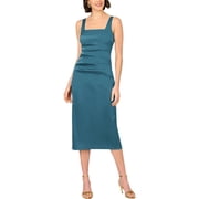 Aidan Mattox womens Solid Midi Dress, 8, Black