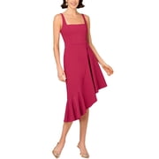 Aidan Mattox womens Solid Midi Dress, 8, Pink