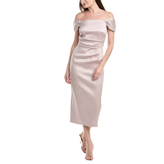 Aidan Mattox womens  Stretch Mikado Midi Dress, 0, Pink