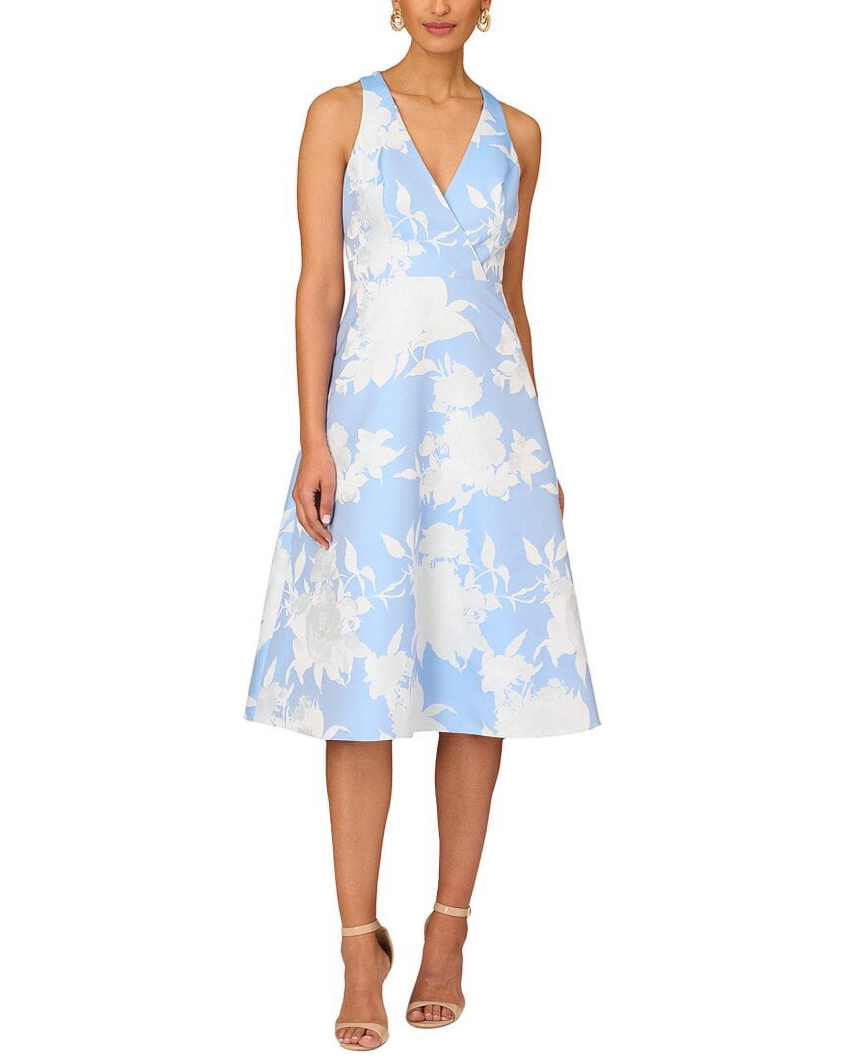 Aidan Mattox womens V-Neck Jacquard Midi Dress, 8 - Walmart.com