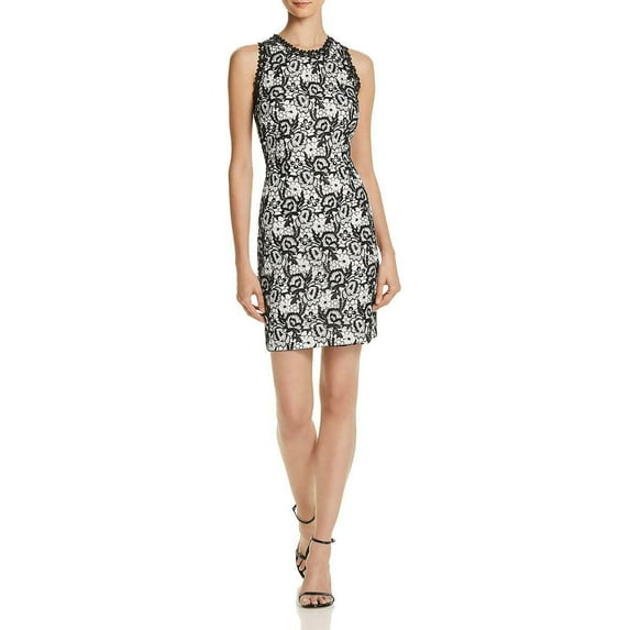 Aidan by Aidan Mattox Womens B/W Lace Mini Party Cocktail Dress 0