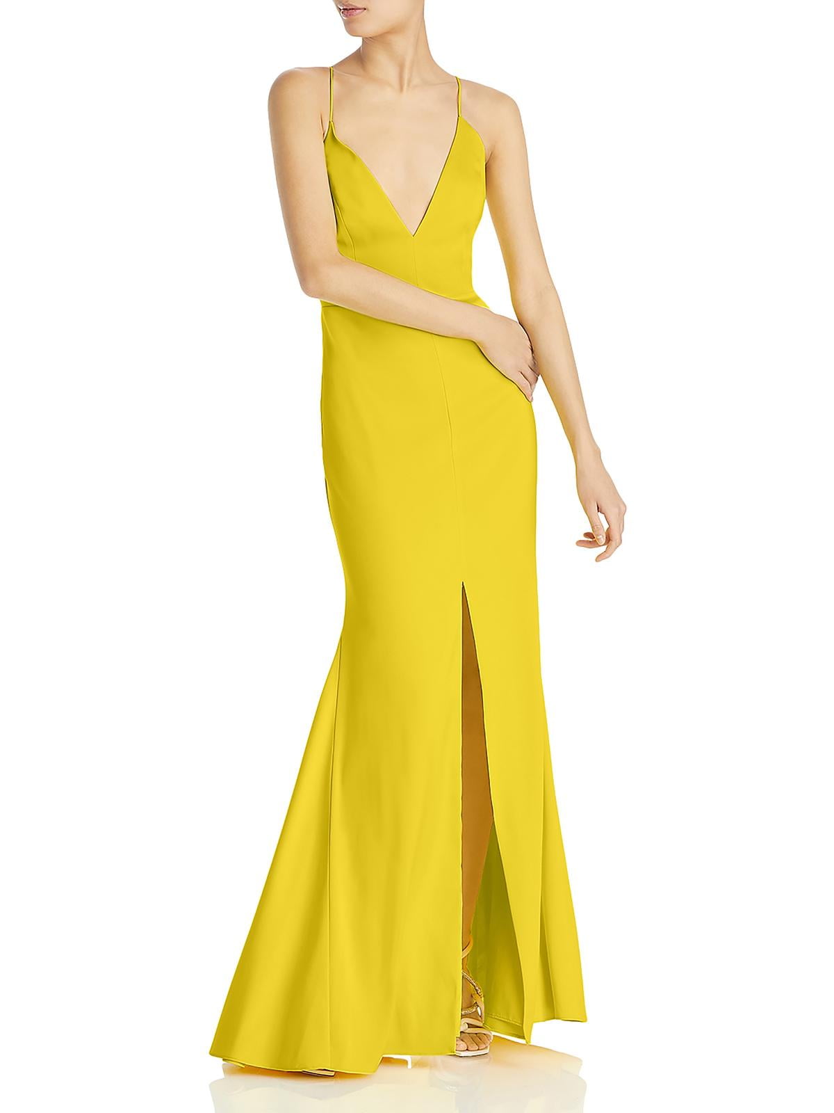 bebe organic yellow dress Open Back Gown – bebe