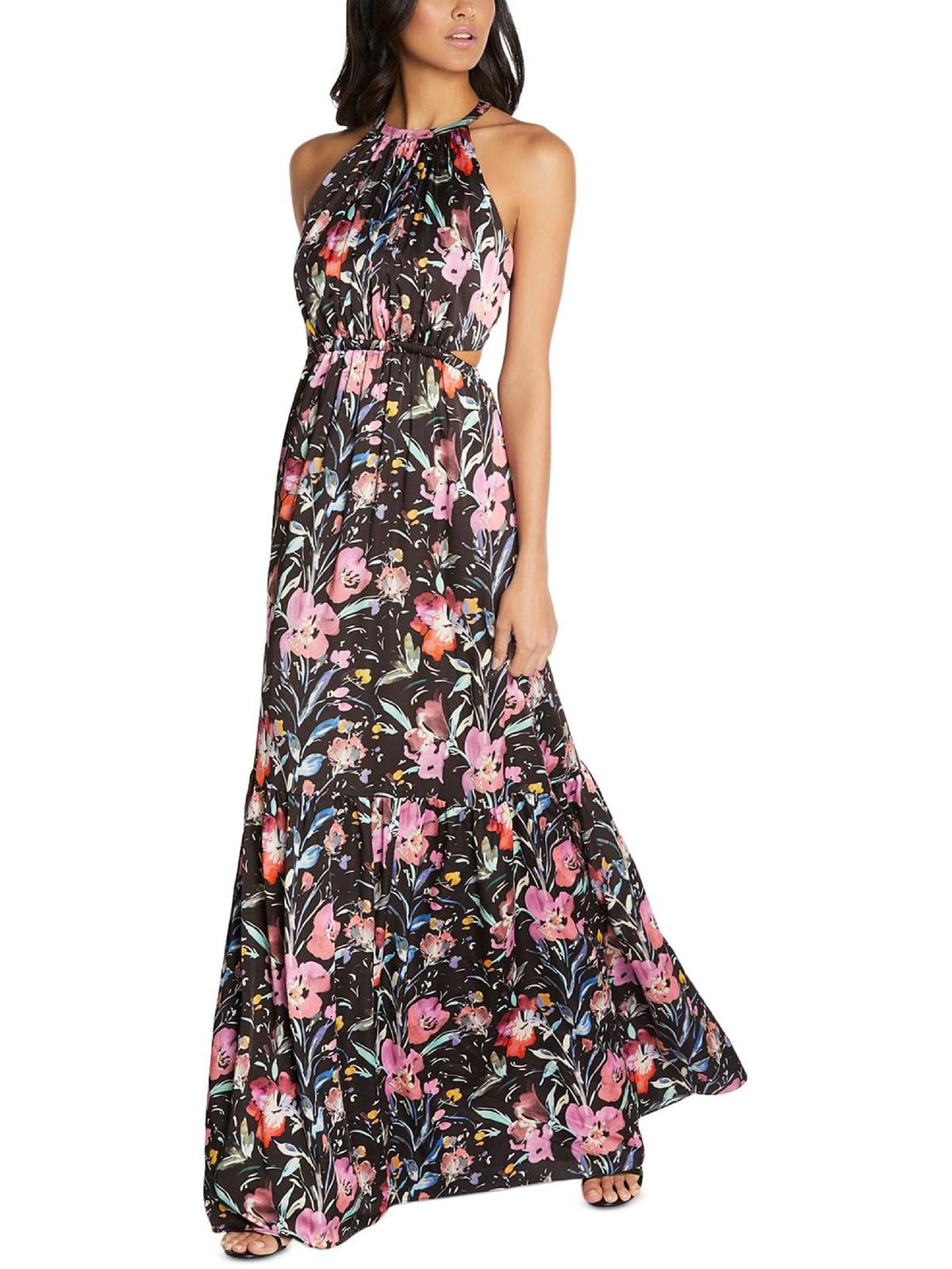 NWT AIDAN MATTOX Womens Black Cap Sleeve Full-Length Evening A-Line Dress 2