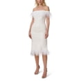 thumbnail image 1 of Aidan by Aidan Mattox womens  Off-The-Shoulder Lace Sheath Dress, 4, White, 1 of 4