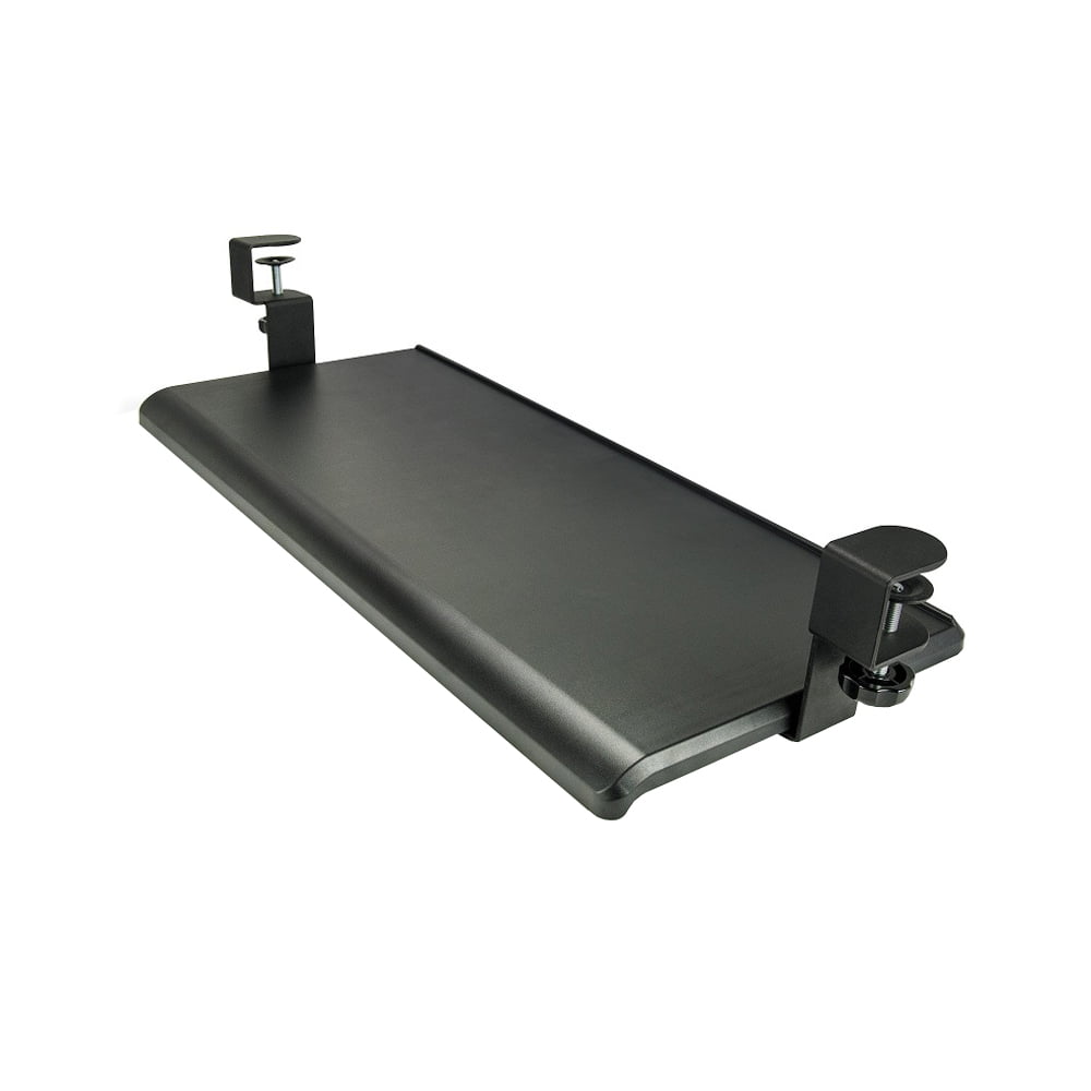 Black Adjustable Extra-Wide Desk Clamp Keyboard Tray