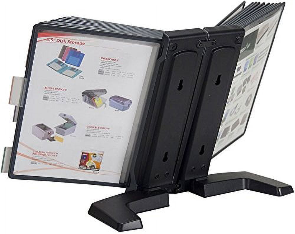 Black Weighted Desktop Reference Organizer with 20 Display Panels