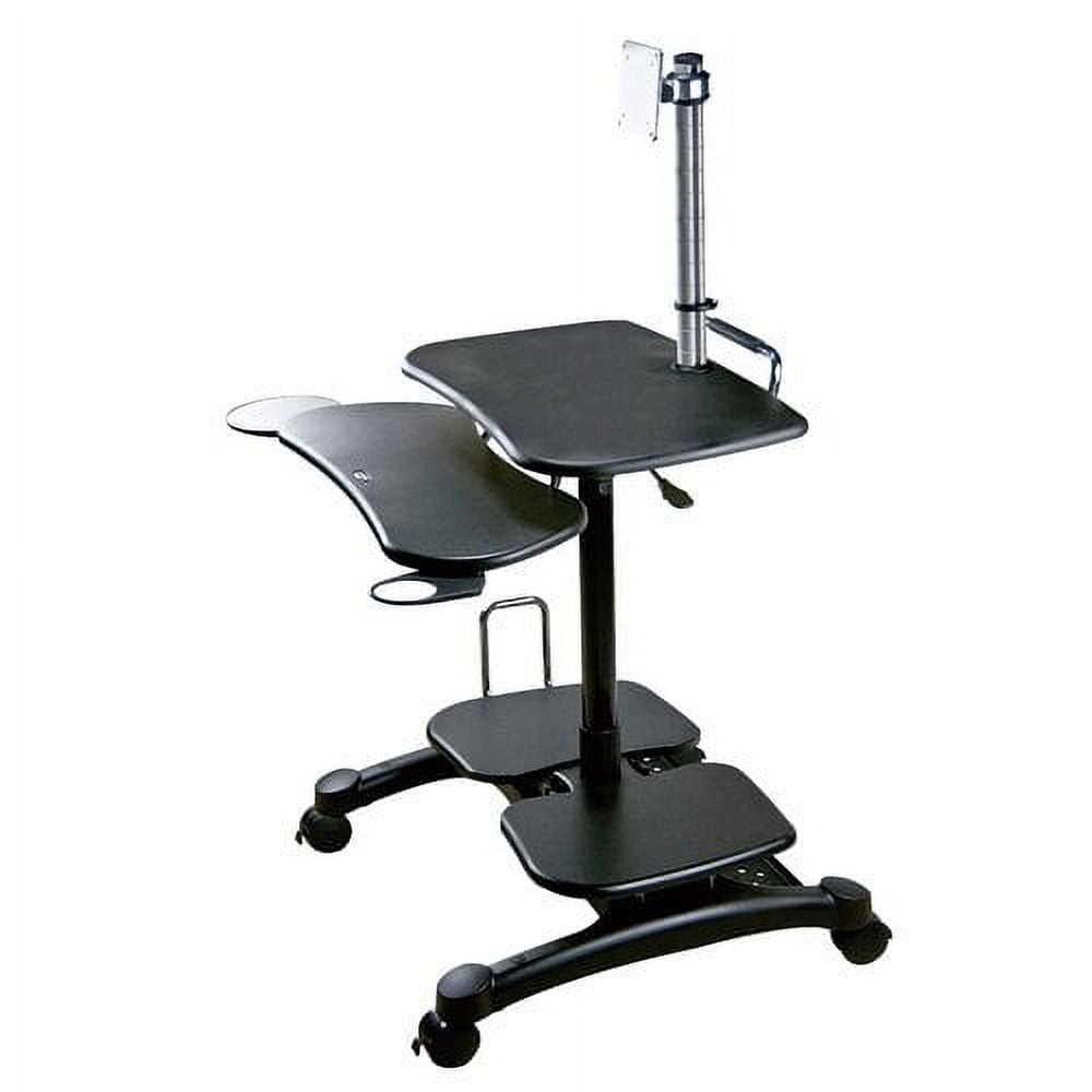 ErgoFlex 36" Black Adjustable Mobile Monitor Stand with Swivel & Tilt