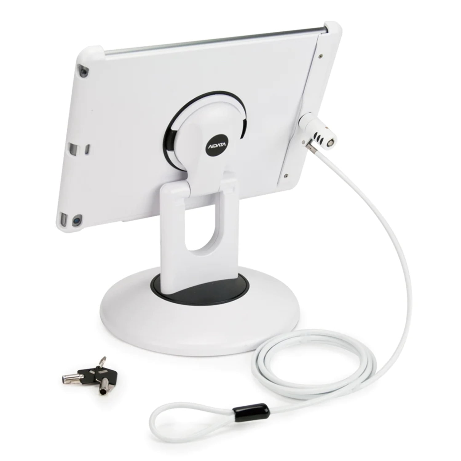 White and Black Locking iPad Air Station Stand