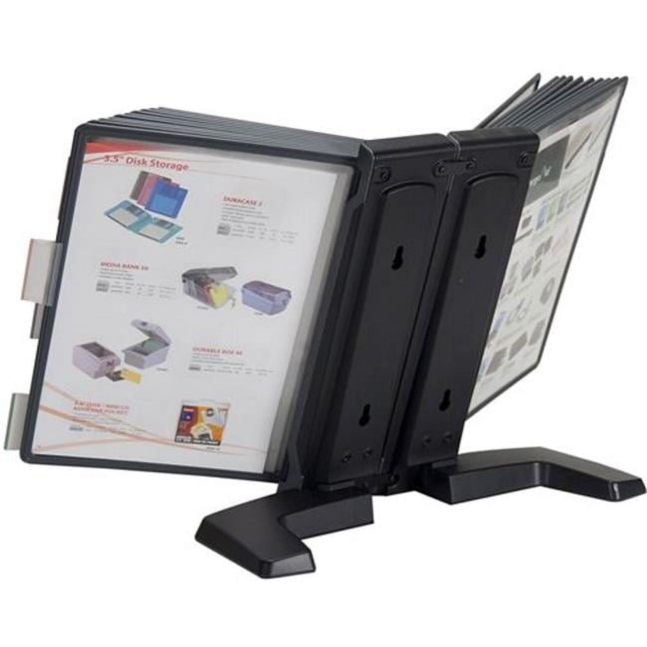 Black Weighted Desktop Reference Organizer with 20 Display Panels