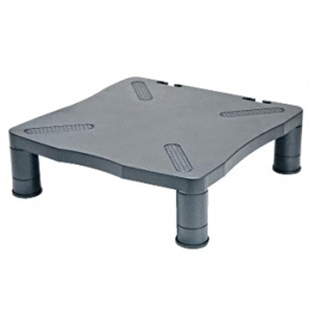 Gray Adjustable Plastic Monitor Riser with Cable Manager