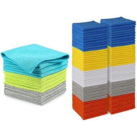 Aidea Microfiber Cleaning Cloths-100Pack, All-Purpose Softer Highly Absorbent, Lint Free - Streak Free Wash Cloth For House, Kitchen, Car, Window, Gifts(12In.X 12In.)