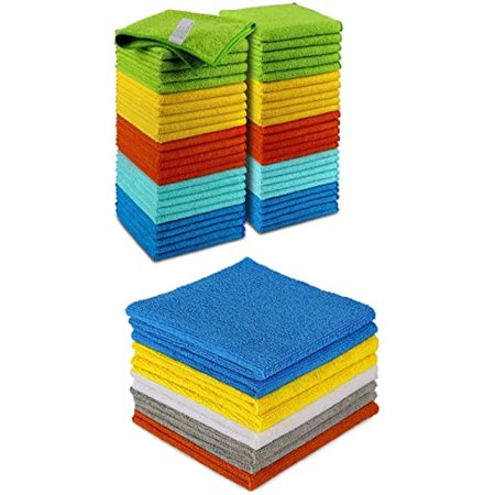 Aidea Microfiber Cleaning Cloths-8Pk, Cleaning Cloth Drying Towel, All-Purpose Softer Highly Absorbent, Lint Free, Streak Free Wash Cloth For House, Kitchen, Car, Window, Gifts-(12In.X 12In.)