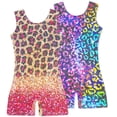 thumbnail image 1 of Aideaone 2 Pack Gymnastic Leotards for Girls Sparkly Kids Dance Unitards for Tumbling Ballet Dance Performance 4-8 Years, 1 of 8