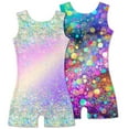 thumbnail image 1 of Aridak 2 Pack Gymnastics Leotards for Girls Sparkly Toddler Biketards with Shorts Kids Unitard Dance Sportswear 3-10T, 1 of 3