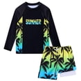 thumbnail image 1 of Aideaone 2 Piece Boys Swim Set with Swim Trunks Kids Rashguard Swimsuits Qiuck Dry Size 7-12, 1 of 6