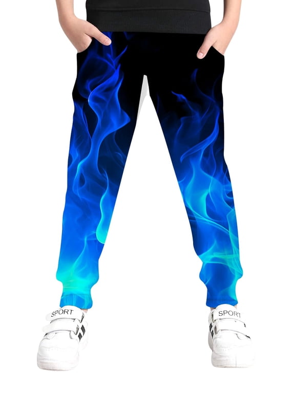Boys Sweatpants 3D Graphic Jogger Pants with Pockets Funny Casual Athletic Pants 6-16T