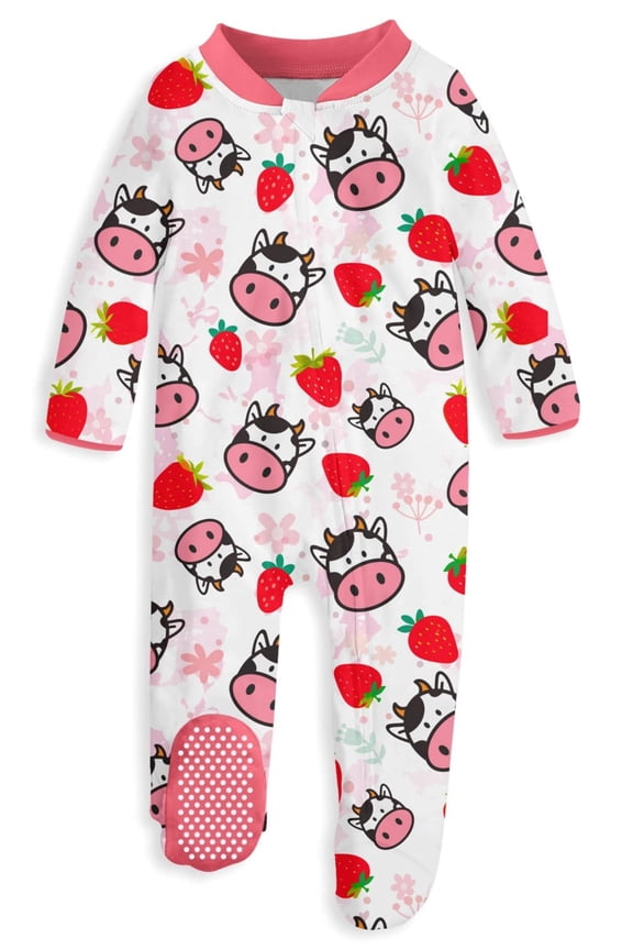 Baby Footed Pajamas Long Sleeve Zipper One-Piece Footie Sleeper for Girls Boys Infant 0-12 Months