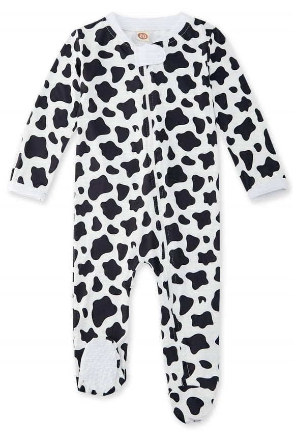 Baby Footed Pajamas Long Sleeve Zipper One-Piece Footie Sleeper for Girls Boys Infant 0-12 Months