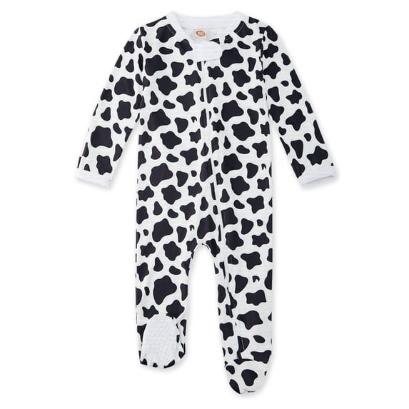 Aideaone Baby Footed Pajamas Long Sleeve Zipper One-Piece Footie Sleeper for Girls Boys Infant 0-12 Months