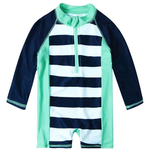 Aideaone Toddler Baby Boys Swimsuit One Piece Swimwear Long Sleeve with Zipper Rash Guard 3-36 Months