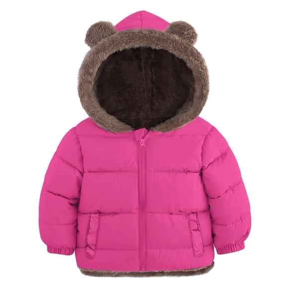 Aideaone Baby Toddler Winter Fleece Coat Boys Girls Cute Bear Ear Hooded Jackets with Pockets 6M-5T