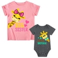 thumbnail image 1 of Aideaone Big Sister Little Brother Matching Outfits Set Toddler Girls T-Shirt ＆ Newborn Baby Boys Bodysuit Short Sleeve Sibling Clothes Set, 1 of 6