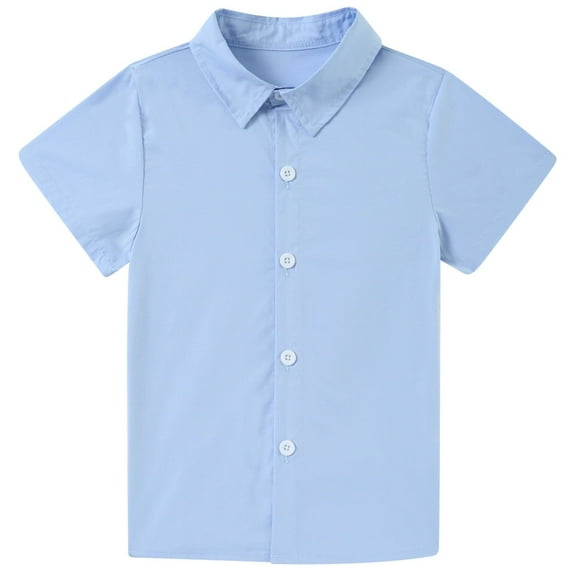 Aideaone Boys Button Down Shirts Hawaiian Aloha Short Sleeve Shirt Tops 5-10T