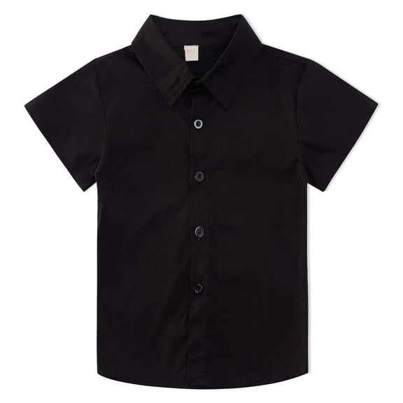 Aideaone Boys Button Down Shirts Hawaiian Aloha Short Sleeve Shirt Tops 5-10T