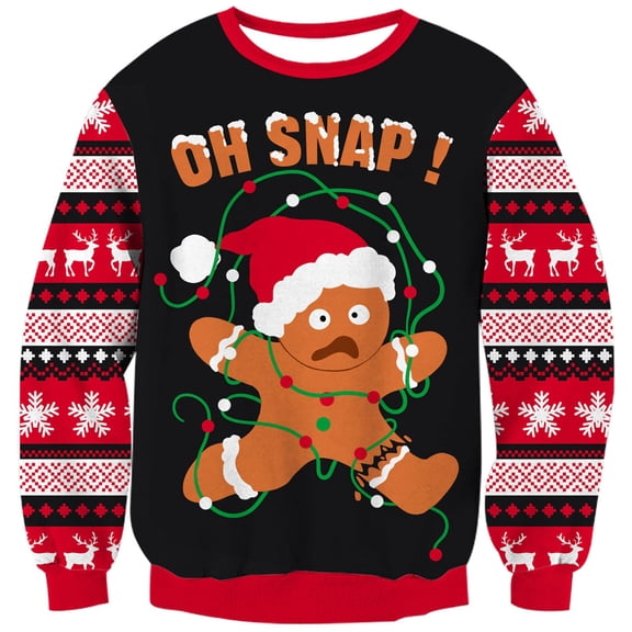 Aideaone Boys Ugly Christmas Sweater Xmas Graphic Knit Pullover Sweater for Kids Size 7-14 Years