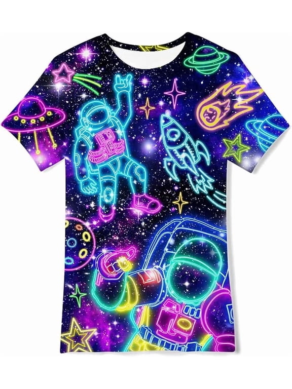 Boys Girls T-Shirts 3D Graphic Shirts Kids Cool Short Sleeve Tees Size 4-14T