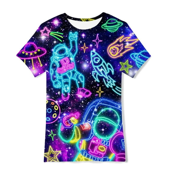 Aideaone Boys Girls T-Shirts 3D Graphic Shirts Kids Cool Short Sleeve Tees Size 4-14T