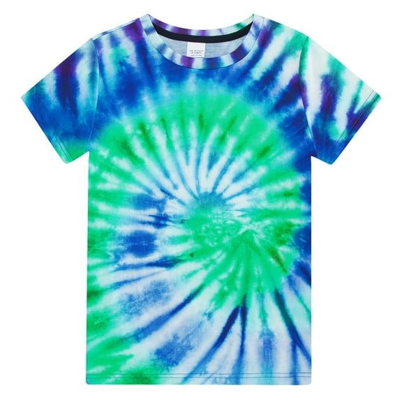Aideaone Boys Girls Tie Dye Shirt Hippies Senior Rainbow Tees T Shirts for Kids 4-14 Years