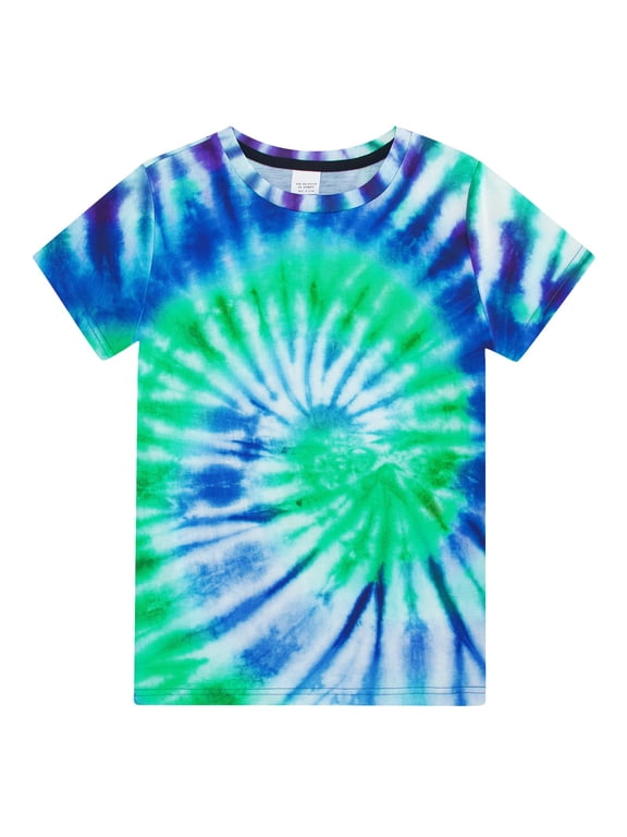 Boys Girls Tie Dye Shirt Hippies Senior Rainbow Tees T Shirts for Kids 4-14 Years