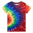 thumbnail image 1 of Aideaone Boys Girls Tie Dye Shirt Hippies Senior Rainbow Tees T Shirts for Kids 4-14 Years, 1 of 8