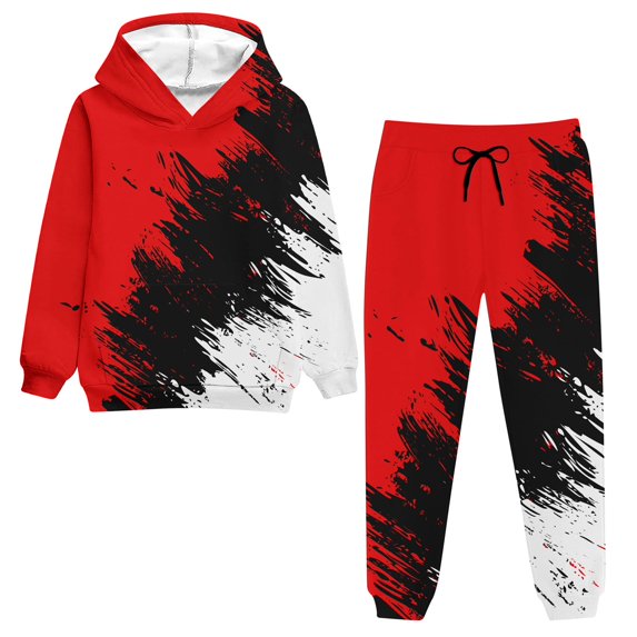 Aideaone Boys Hoodies Sweatshirts & Pants Set Kids 3D Graphic Printed Pullover Winter Outfit Set 6Y-14 Years