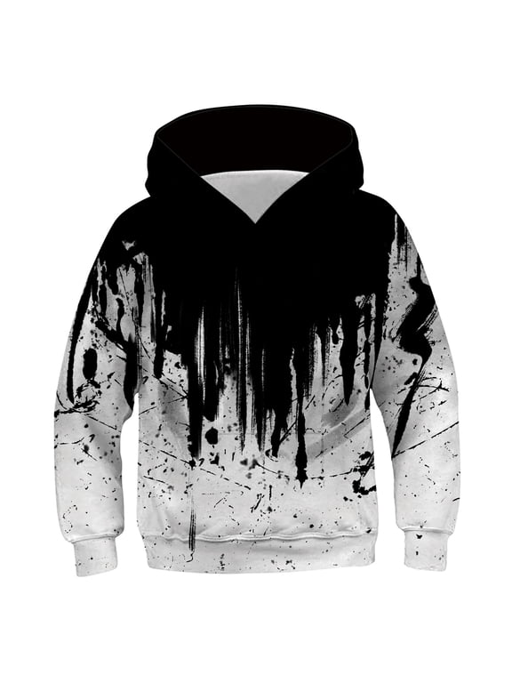 Boys Hoodies for Kids 3D Printed Hooded Sweatshirt with Pockets Long Sleeve Kids Pullover Tops 6-16 Years