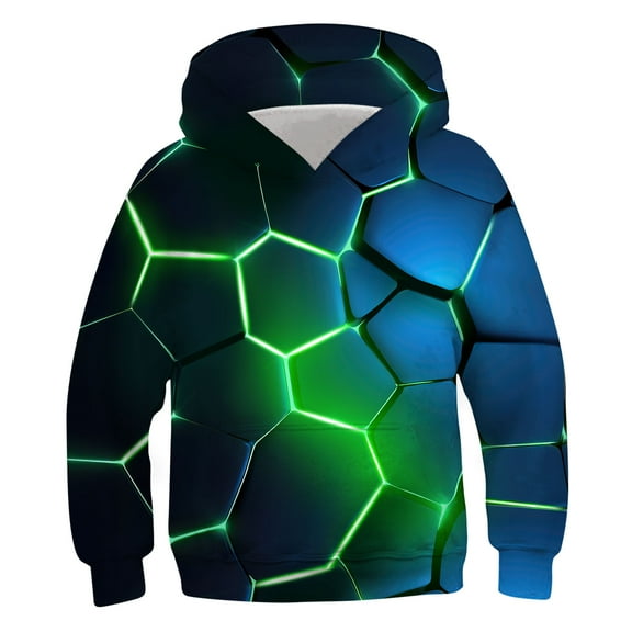 Aideaone Boys Hoodies for Kids 3D Printed Hooded Sweatshirt with Pockets Long Sleeve Kids Pullover Tops 6-16 Years