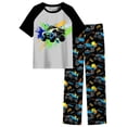 thumbnail image 1 of Boys' Pajamas Set Short Sleeves Tops & Long Pants 2-Piece Printed Kid Sleepwear Pajamas Set for Boys 6-14Y, 1 of 7