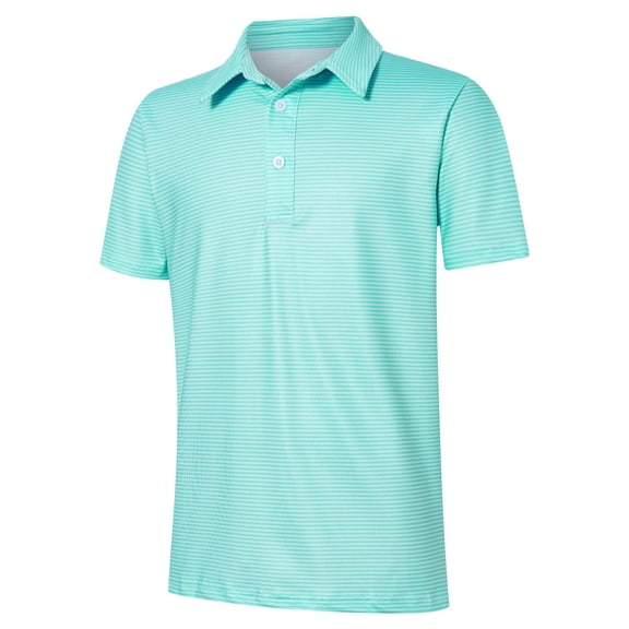 Aideaone Boys Polo Stripe Shirt Short Sleeve Golf Tops for Kids Size 5-14T