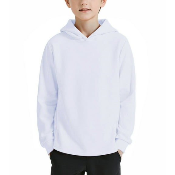 Aideaone Boys' Pullover Hoodies Long Sleeve Kids Hooded Sweatshirts Casual Solid Pullover Tops for Teen Boys 7-16Y