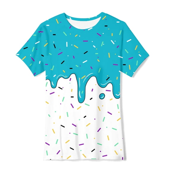 Aideaone Boys T-Shirts 3D Graphic Tees Kids Neon Print Short Sleeve Shirts Size 4-14