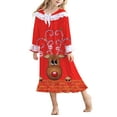 thumbnail image 1 of Aideaone Girl Christmas Nightgowns Lace Print Sleepwear Lightweight Nightdress Soft Princess Pajamas Dress Red 4-12 Years, 1 of 8