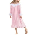 thumbnail image 1 of Aideaone Girl Nightgowns Lace Sleepwear Lightweight Nightdress Soft Princess Pajamas Dress white 4-12 Years, 1 of 8