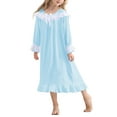 thumbnail image 1 of Aideaone Girl Nightgowns Lace Sleepwear Lightweight Nightdress Soft Princess Pajamas Dress white 4-12 Years, 1 of 6
