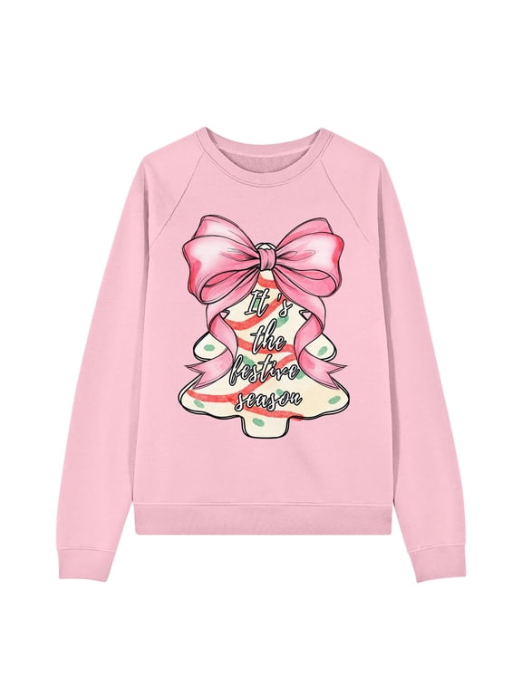 Girls Boys Christmas Sweatshirts Unisex Funny Xmas Print Pullover Inner Fleece Long Sleeve Top Shirt 5-12 Years