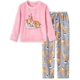 thumbnail image 1 of Aideaone Girls Christmas Fleece Pajamas Set Kids Soft Flannel Winter Pjs 2 Piece Size 7-14, 1 of 8